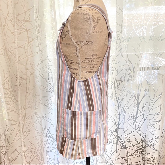 BDG pink blue striped overall denim button dress - Picture 7 of 11